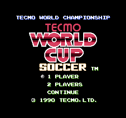 Tecmo World Cup Soccer title screen for Famicom